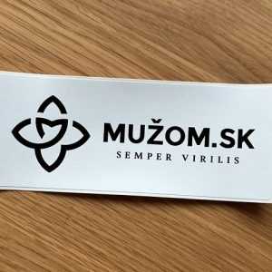 Nálepka - Logo Muzom.sk - biela 20